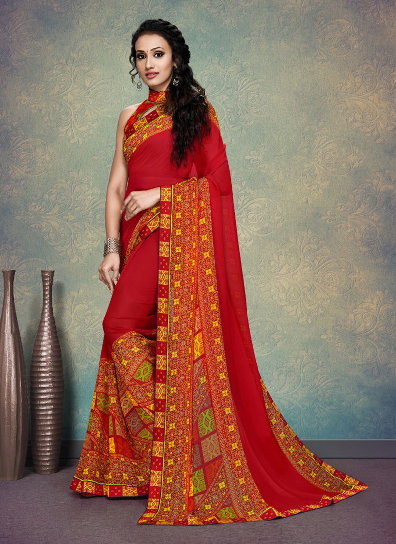 Desire Weightless Fancy Border And Printed Casual Party Wear Sarees 1992-1999